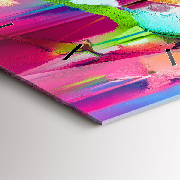 Szögletes fali üvegóra Absztrakt virágok