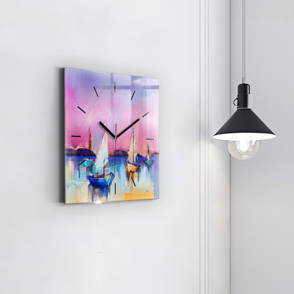 Szögletes fali üvegóra Tengeri tájkép