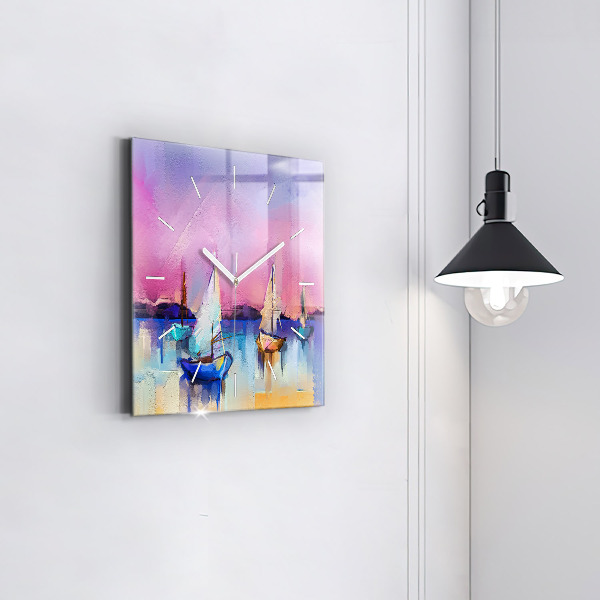 Szögletes fali üvegóra Tengeri tájkép