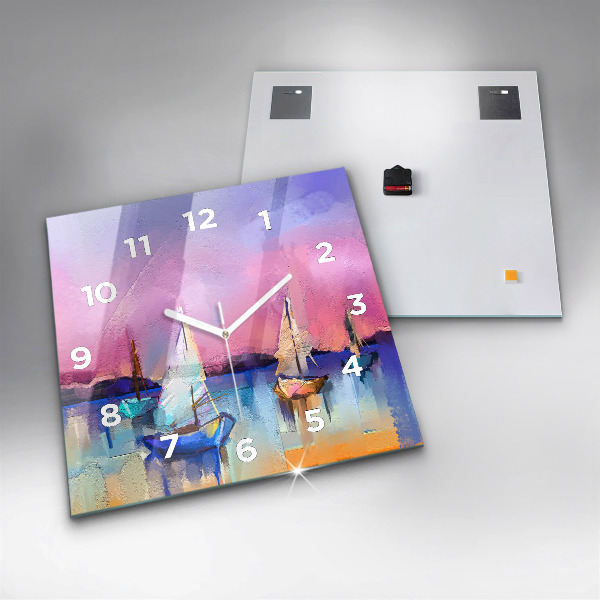 Szögletes fali üvegóra Tengeri tájkép