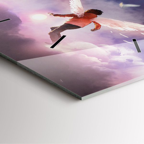 Szögletes fali üvegóra Szárnyú fiú