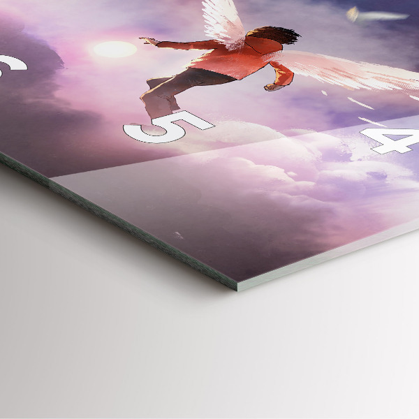 Szögletes fali üvegóra Szárnyú fiú