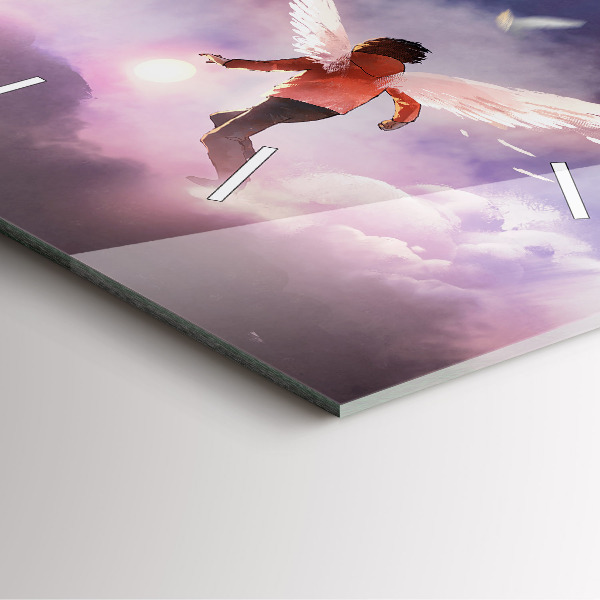 Szögletes fali üvegóra Szárnyú fiú