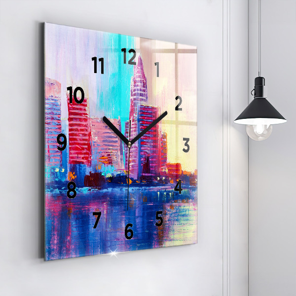 Szögletes fali üvegóra Felhőkarcoló absztrakció