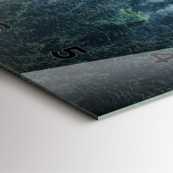 Szögletes fali üvegóra Ködös hegyi táj