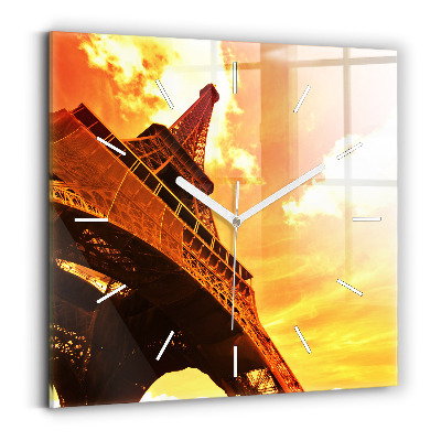 Szögletes fali üvegóra Az Eiffel-torony Párizsban