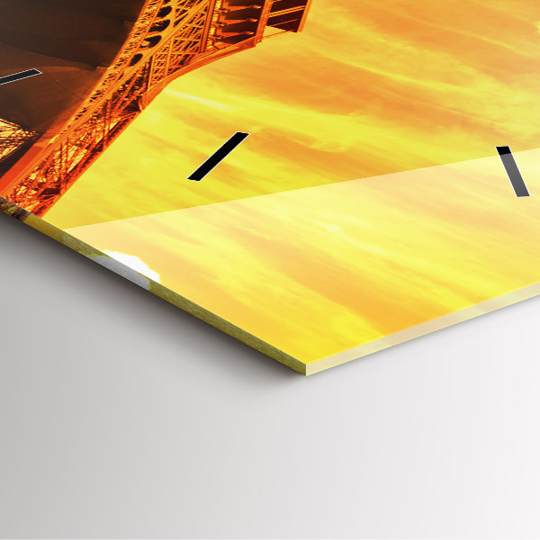 Szögletes fali üvegóra Az Eiffel-torony Párizsban