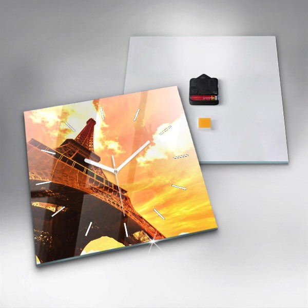 Szögletes fali üvegóra Az Eiffel-torony Párizsban