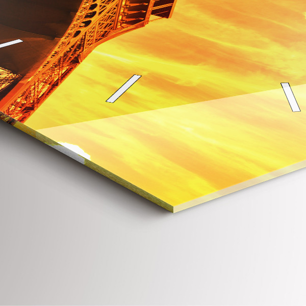 Szögletes fali üvegóra Az Eiffel-torony Párizsban