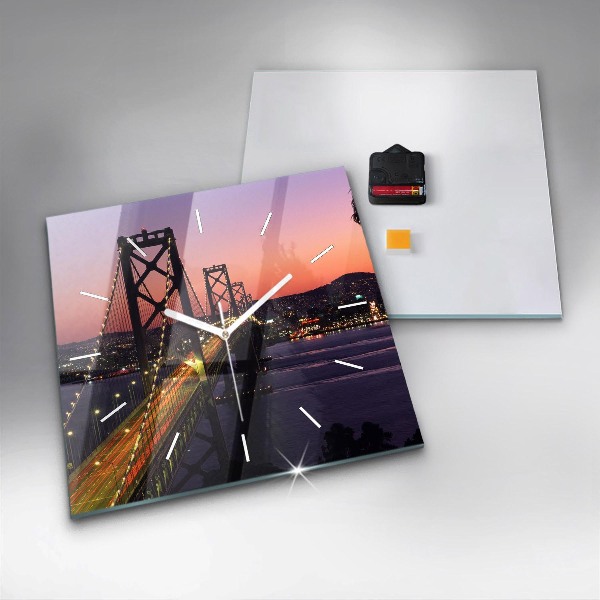 Szögletes fali üvegóra USA naplemente