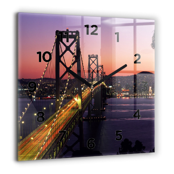 Szögletes fali üvegóra USA naplemente