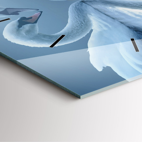 Szögletes fali üvegóra Hattyúk a szívben