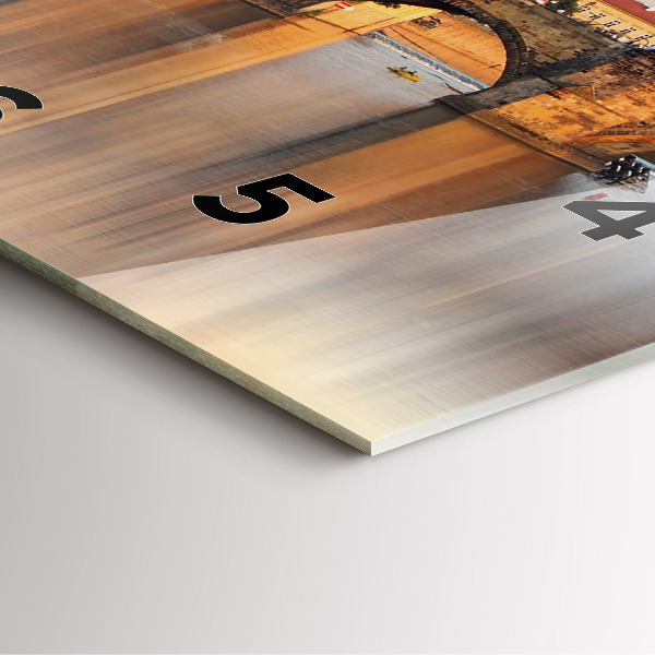 Szögletes fali üvegóra Panoráma a folyó felett