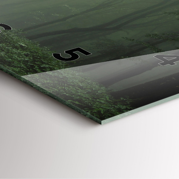 Szögletes fali üvegóra Ködös erdő reggel