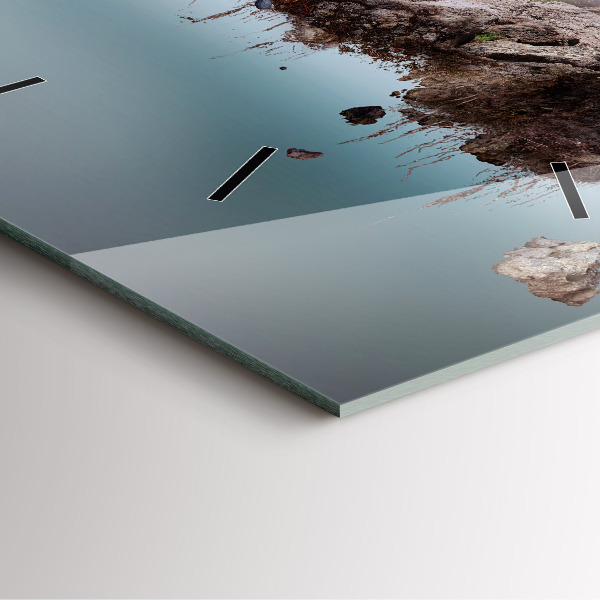 Szögletes fali üvegóra Repülő sziget és vízesés