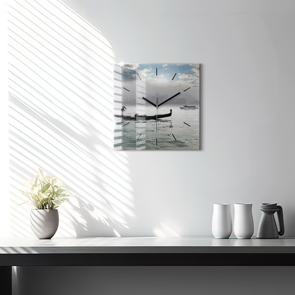 Szögletes fali üvegóra Gondola Velencében