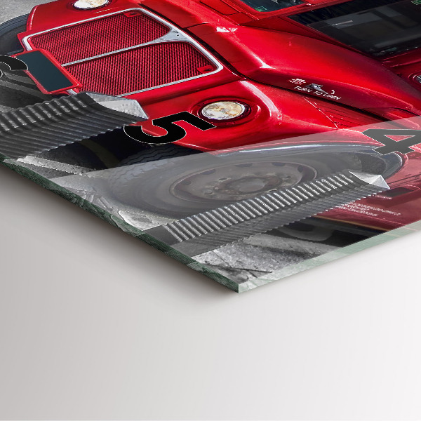 Szögletes fali üvegóra Piros emeletes busz