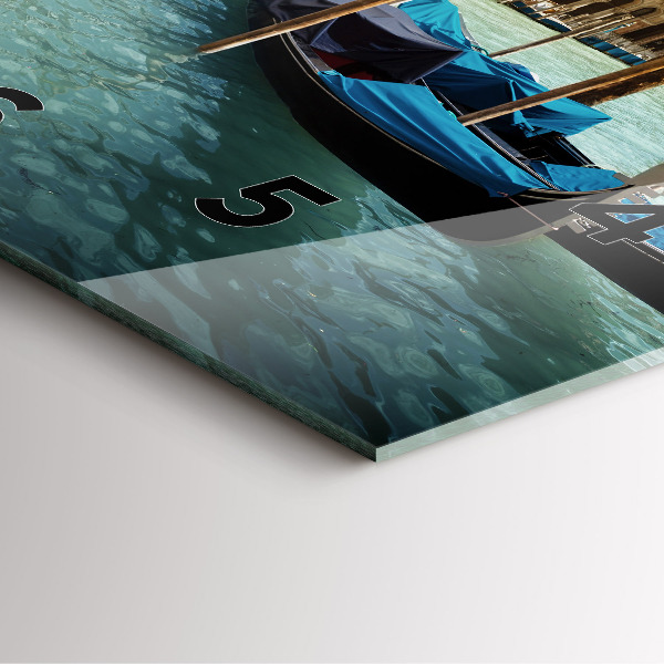 Szögletes fali üvegóra Gondolák Velence Olaszország