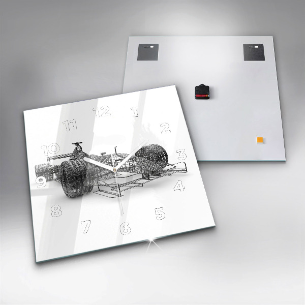 Szögletes fali üvegóra F1 autó design