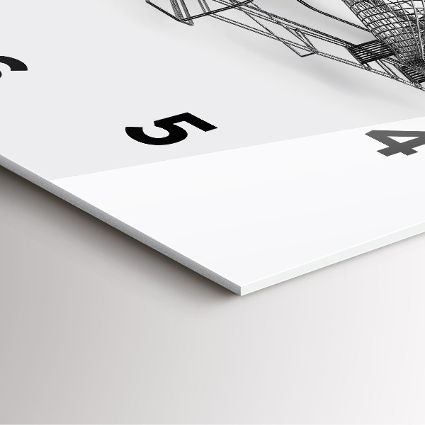 Szögletes fali üvegóra F1 autó design