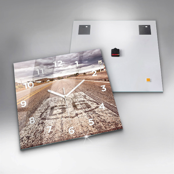 Szögletes fali üvegóra Route 66 USA