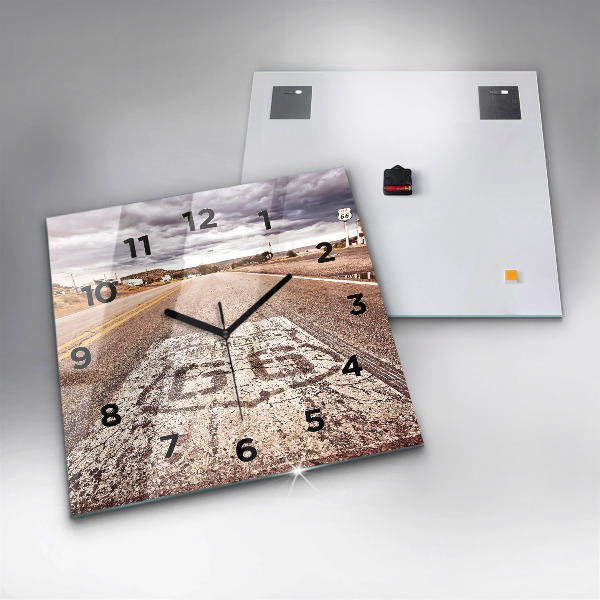 Szögletes fali üvegóra Route 66 USA