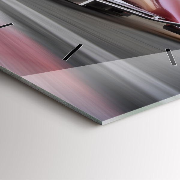 Szögletes fali üvegóra Sport versenyautó