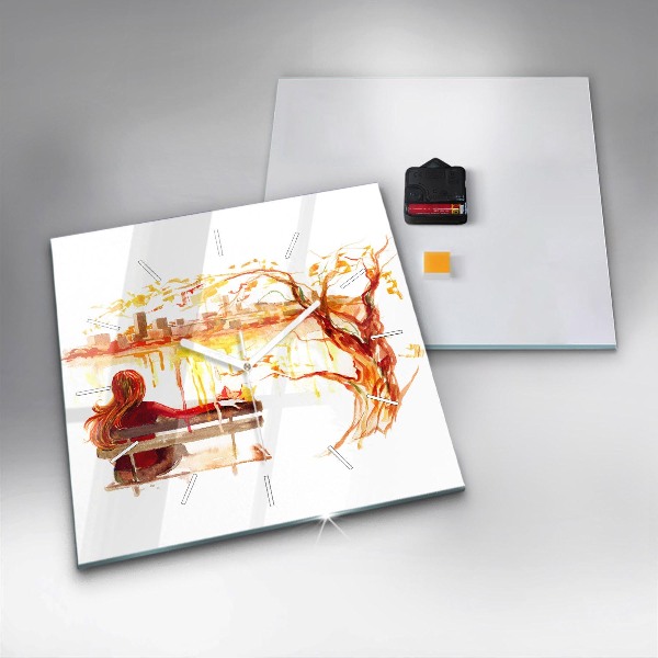 Szögletes fali üvegóra Őszi táj