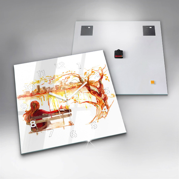 Szögletes fali üvegóra Őszi táj