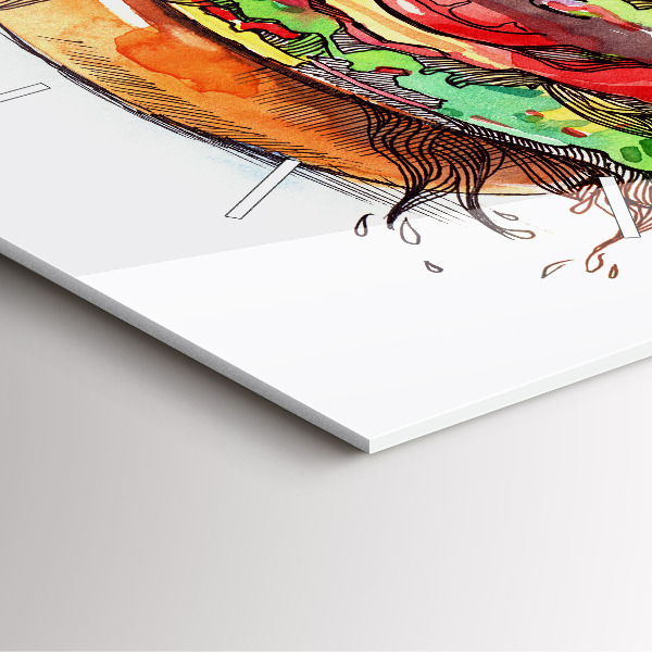 Szögletes fali üvegóra XXL sajtburger