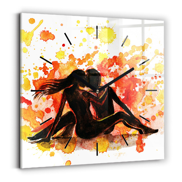 Szögletes fali üvegóra Szerelem és egy szerelmes pár