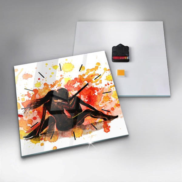 Szögletes fali üvegóra Szerelem és egy szerelmes pár