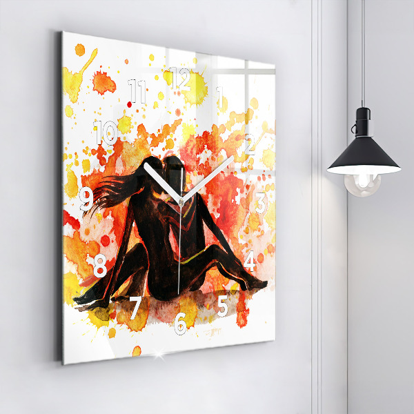 Szögletes fali üvegóra Szerelem és egy szerelmes pár