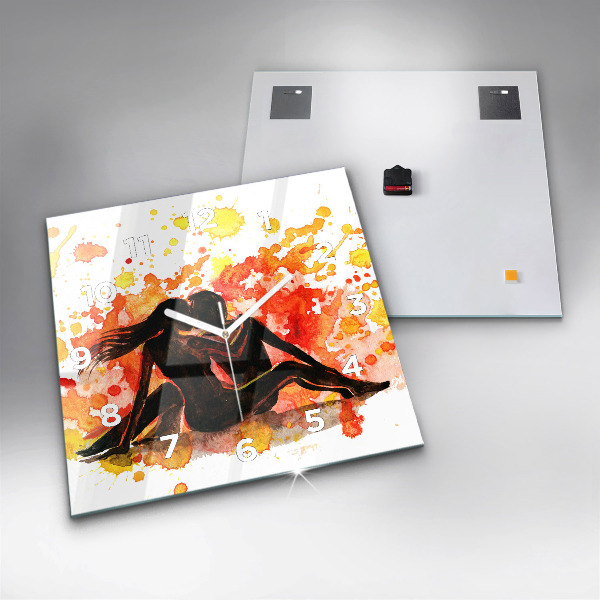 Szögletes fali üvegóra Szerelem és egy szerelmes pár