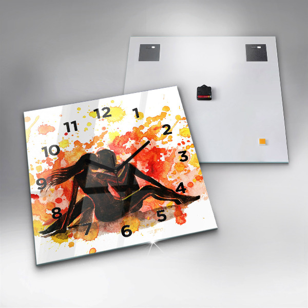 Szögletes fali üvegóra Szerelem és egy szerelmes pár