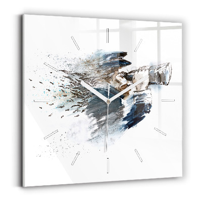 Szögletes fali üvegóra Kapitány távcsővel