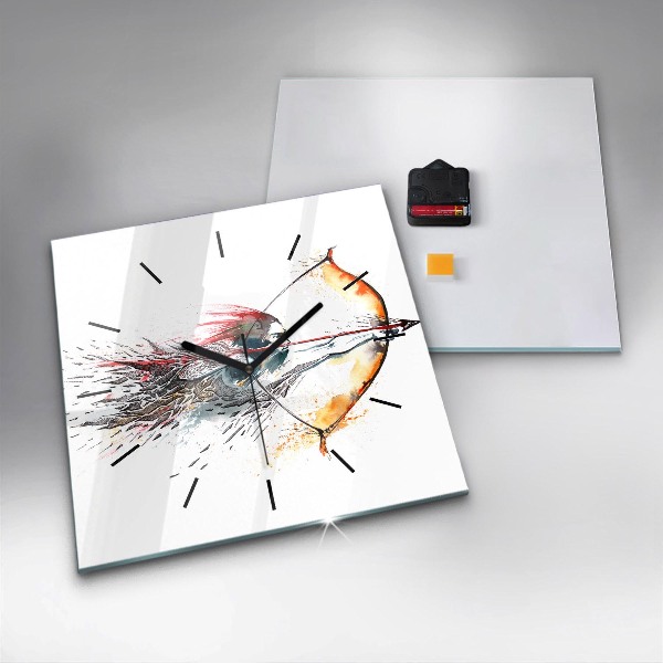 Szögletes fali üvegóra Egy harcos a vadászatban