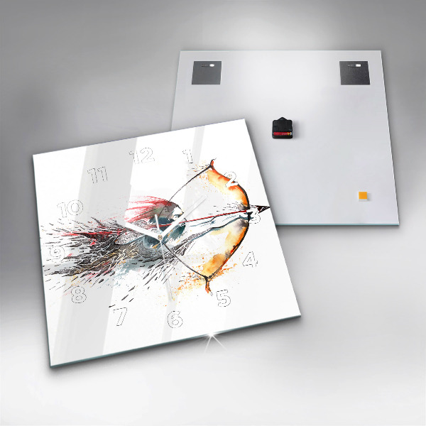 Szögletes fali üvegóra Egy harcos a vadászatban