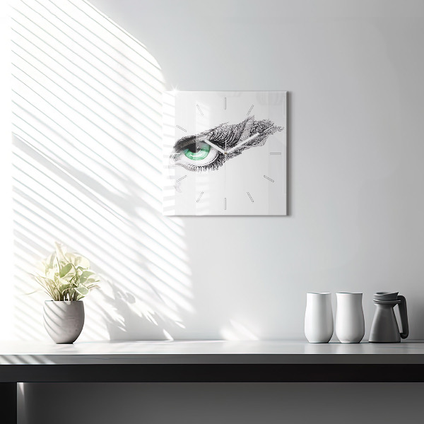 Szögletes fali üvegóra Az emberi szem absztrakciója