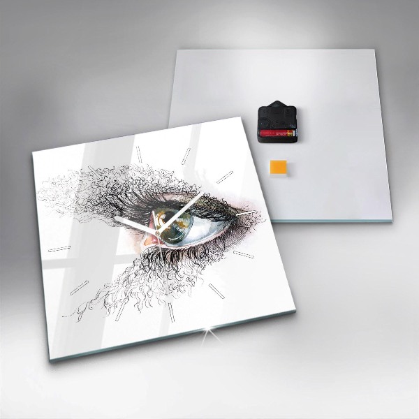 Szögletes fali üvegóra Emberi szem rajza