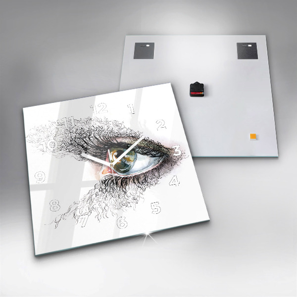 Szögletes fali üvegóra Emberi szem rajza