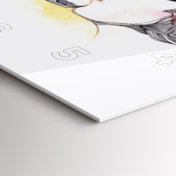 Szögletes fali üvegóra Szerelmes csók rajz