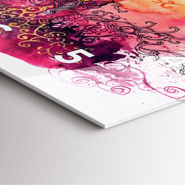 Szögletes fali üvegóra Akvarell szerelmes pár