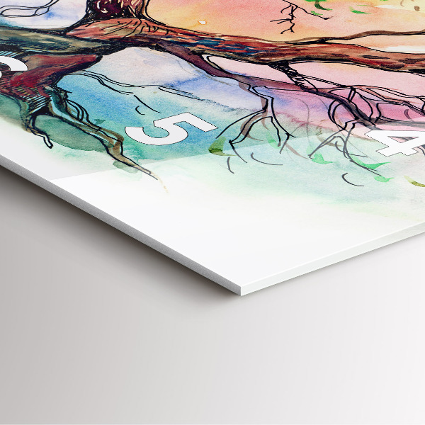 Szögletes fali üvegóra Fa a természet szíve