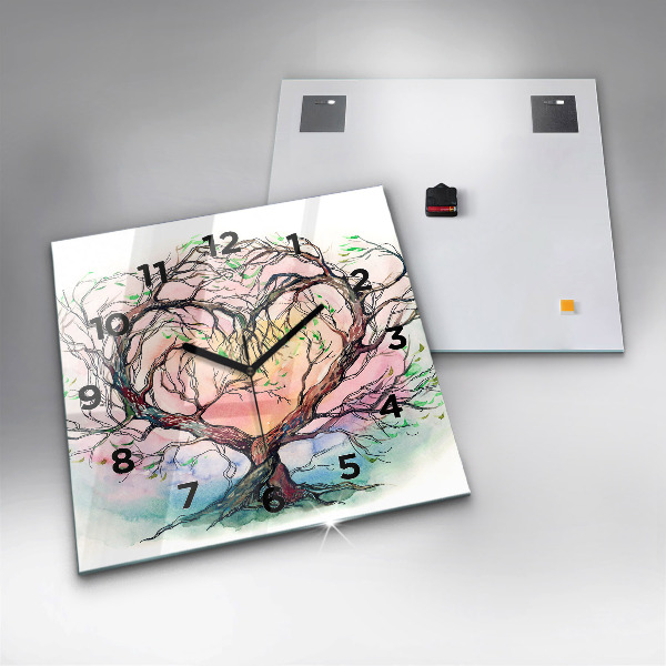 Szögletes fali üvegóra Fa a természet szíve
