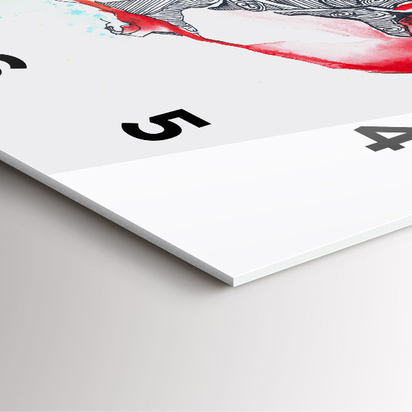 Szögletes fali üvegóra Színes papagáj repülés közben