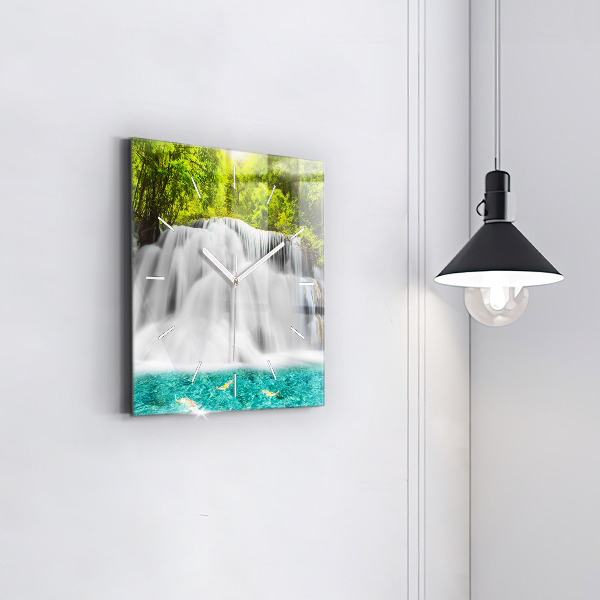 Szögletes fali üvegóra Vízesés Thaiföldön