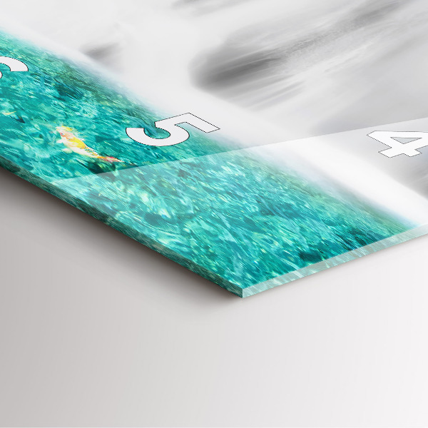 Szögletes fali üvegóra Vízesés Thaiföldön