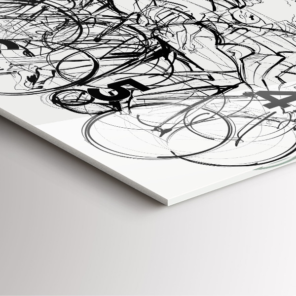 Szögletes fali üvegóra Kerékpáros verseny rajz