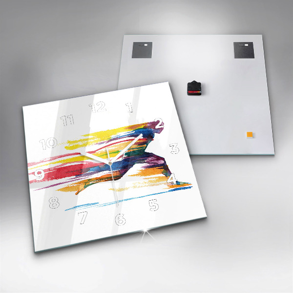 Szögletes fali üvegóra Futó illusztráció